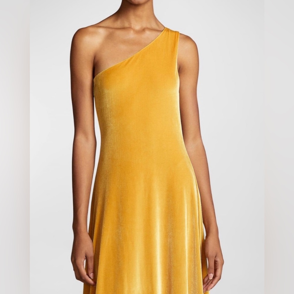 Polo Ralph Lauren One-Shoulder Velvet Stretch Cocktail Dress dress, Sz M - Picture 3 of 16